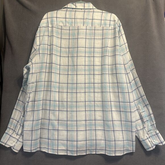 Peter Millar Collection 100% Linen Flex Finish Shirt Button Down Mens XXL Plaid - Picture 4 of 8